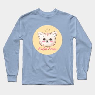 Purrfect Princess Cute Girly Kids Design Long Sleeve T-Shirt